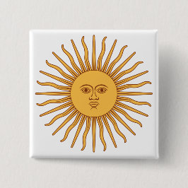 Argentijnse zon vierkante button 5,1 cm