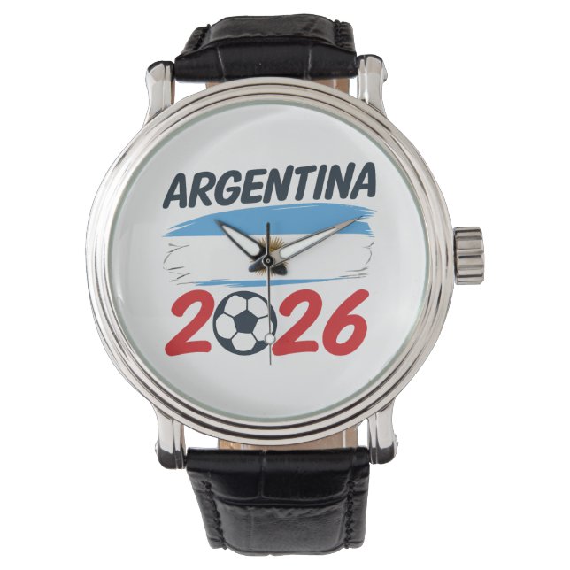 Argentina 2026 Soccer Fan Design Flag Colors Horloge (Voorkant)