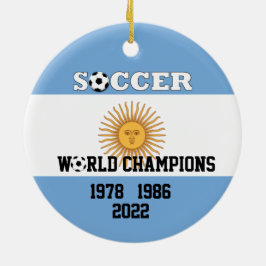 Argentina 3 Times Soccer Champs Ornament