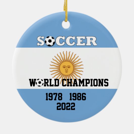 Argentina 3 Times Soccer Champs Ornament (Achterkant)