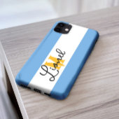 argentina Blue & white Stripe Aangepaste naam mono Case-Mate iPhone Case