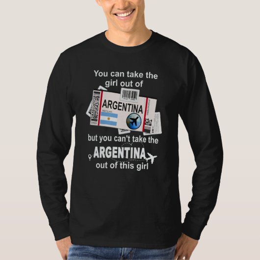 Argentina Boarding Pass Argentina Girl Argentina T-shirt (Voorkant)