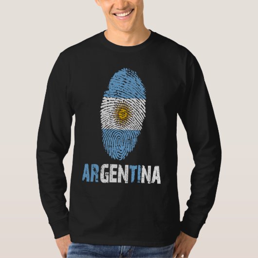 ARGENTINA Finger Print Flag  I Love Argentina Trav T-shirt (Voorkant)