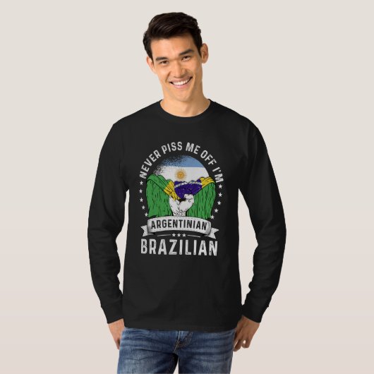 Argentina Flag Brazil Grown  Humor Citizen Pride T-shirt (Voorkant volledig)