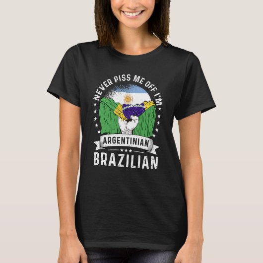 Argentina Flag Brazil Grown  Humor Citizen Pride T-shirt (Voorkant)