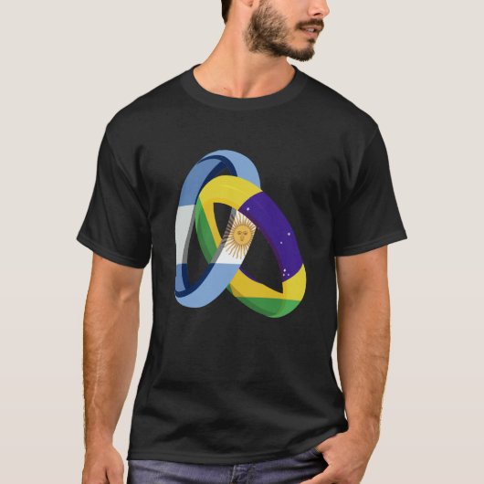 Argentina Flag Brazil Grown Ring Marriage Wedding T-shirt (Voorkant)
