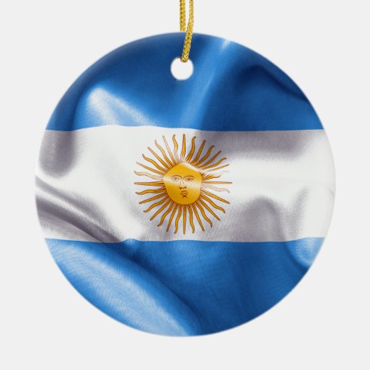 Argentina Flag Ceramic Ornament (Voorkant)