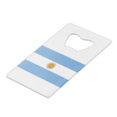 Argentina Flag Creditkaart Flessenopener (Voorkant Gekanteld)