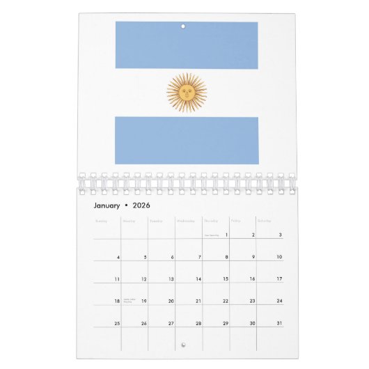 Argentina Flag Emblem Kalender (Jan 2026)