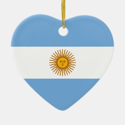 Argentina Flag Heart Ornament (Voorkant)