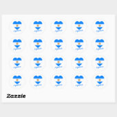Argentina Flag Heart Ronde Sticker (Vel)