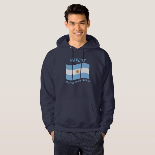 Argentina Flag Hoodie (Voorkant volledig)