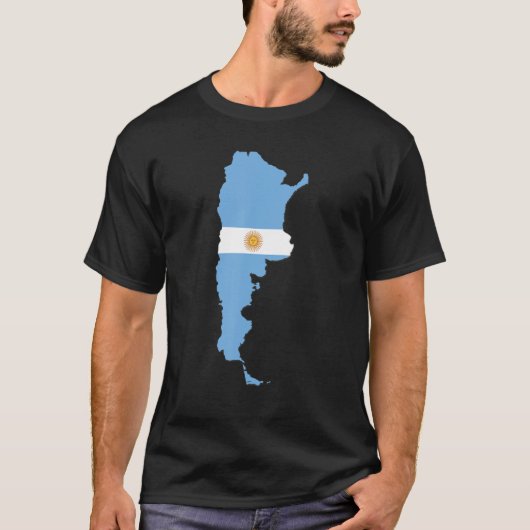 Argentina flag in Argentina outline Argentina T-shirt (Voorkant)