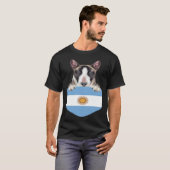 Argentina Flag Miniature Bull Terrier Dog In Pocke T-shirt (Voorkant volledig)
