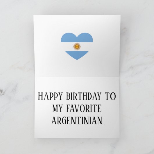 Argentina Flag Patriotic Birthday Kaart (Binnen)