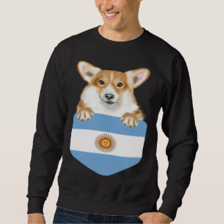 Argentina Flag Pembroke Welsh Corgi Dog In Pocket Trui