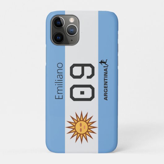 Argentina Flag Personalized Athlete Gear Case-Mate iPhone Case (Achterkant)