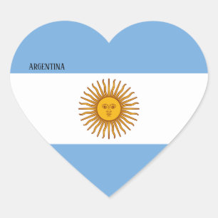 Argentina Flag Splendid Patriotic Hart Sticker