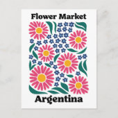 Argentina Flower Market Pink Daisy & Blue Meadow Briefkaart (Voorkant)