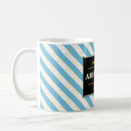 Argentina Football Fan Flag Colors Stripe Pattern  Koffiemok