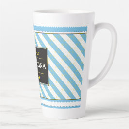 Argentina Football Fan Flag Colors Stripe Pattern  Latte Mok