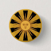 Argentina Golden Sun, mode Sol de Mayo Ronde Button 3,2 Cm (Voorkant)