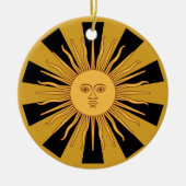 Argentina Golden Sun, Sol de Mayo Keramisch Ornament (Voorkant)