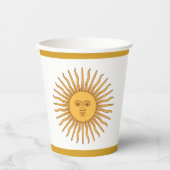 Argentina Golden Sun, Sol de Mayo/Party Papieren Bekers (Voorkant)