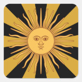 Argentina Golden Sun, Sol de Mayo Vierkante Sticker (Voorkant)