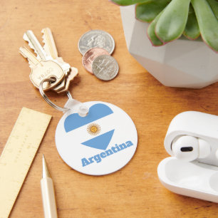 Argentina Heart Flag Sleutelhanger