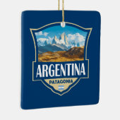 Argentina Illustration Retro Badge Keramisch Ornament (Rechts)