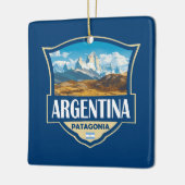 Argentina Illustration Retro Badge Keramisch Ornament (Links)