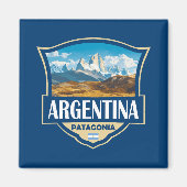 Argentina Illustration Retro Badge Magneet (Voorkant)
