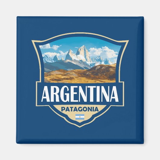 Argentina Illustration Retro Badge Magneet (Voorkant)