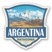 Argentina Illustration Retro Badge Sticker (Voorkant)