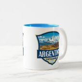 Argentina Illustration Retro Badge Tweekleurige Koffiemok (Voorkant rechts)