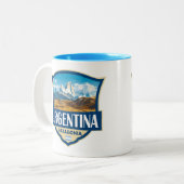 Argentina Illustration Retro Badge Tweekleurige Koffiemok (Voorkant links)