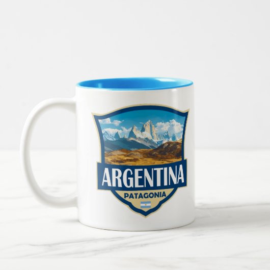 Argentina Illustration Retro Badge Tweekleurige Koffiemok (Links)