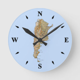 Argentina Map Clock Ronde Klok