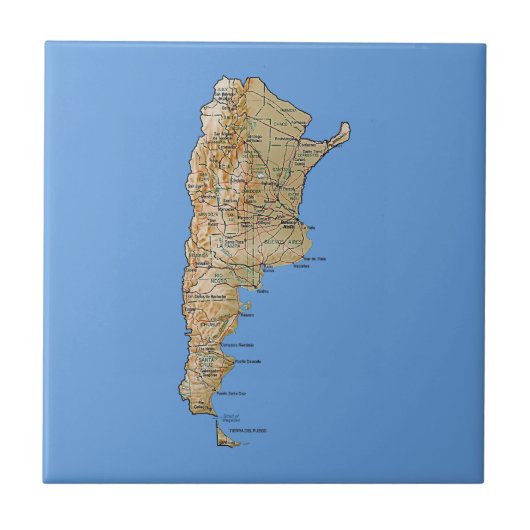 Argentina Map Tile Tegeltje (Voorkant)