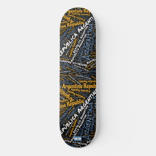 Argentina National Pride Wordcloud Persoonlijk Skateboard (Voorkant)
