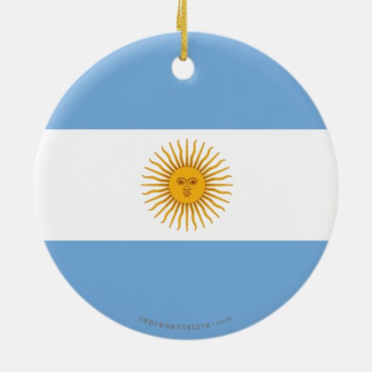 Argentina Plain Flag Keramisch Ornament (Achterkant)