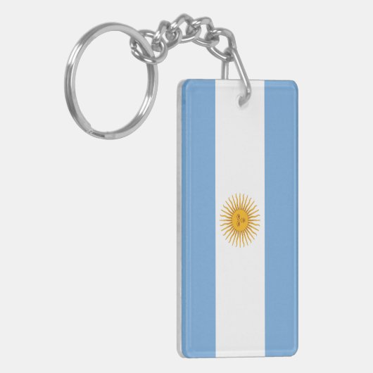Argentina Plain Flag Sleutelhanger (Voorkant Links)
