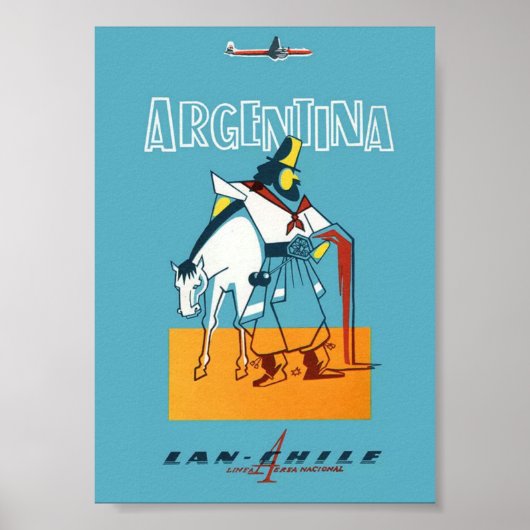 Argentina Retro Vintage Travel Poster Print (Voorkant)