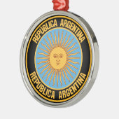 Argentina Round Emblem Metalen Ornament (Links)