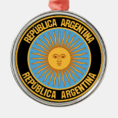 Argentina Round Emblem Metalen Ornament (Voorkant)