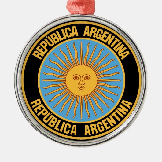 Argentina Round Emblem Metalen Ornament (Voorkant)