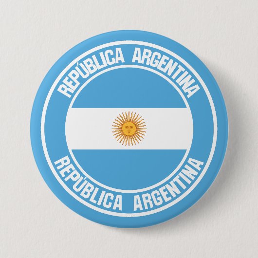 Argentina Round Emblem Ronde Button 7,6 Cm (Voorkant)