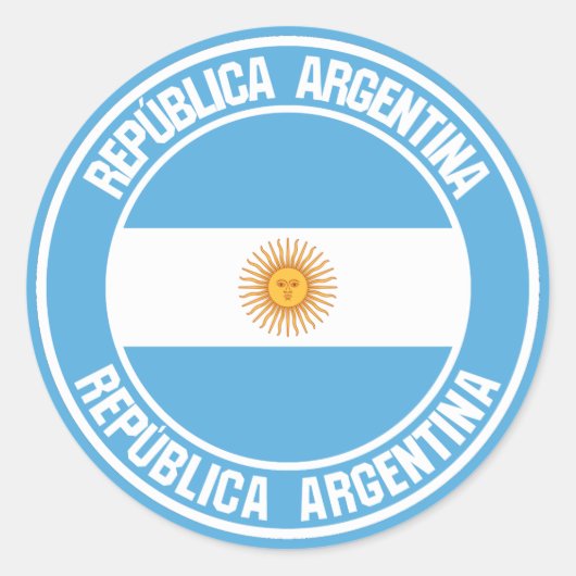 Argentina Round Emblem Ronde Sticker (Voorkant)