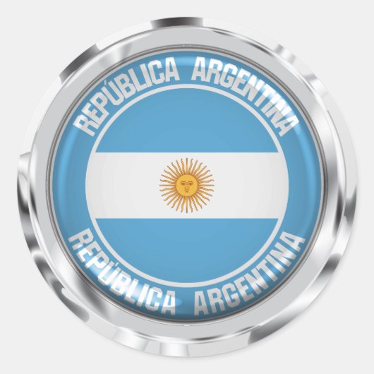 Argentina Round Emblem Ronde Sticker (Voorkant)